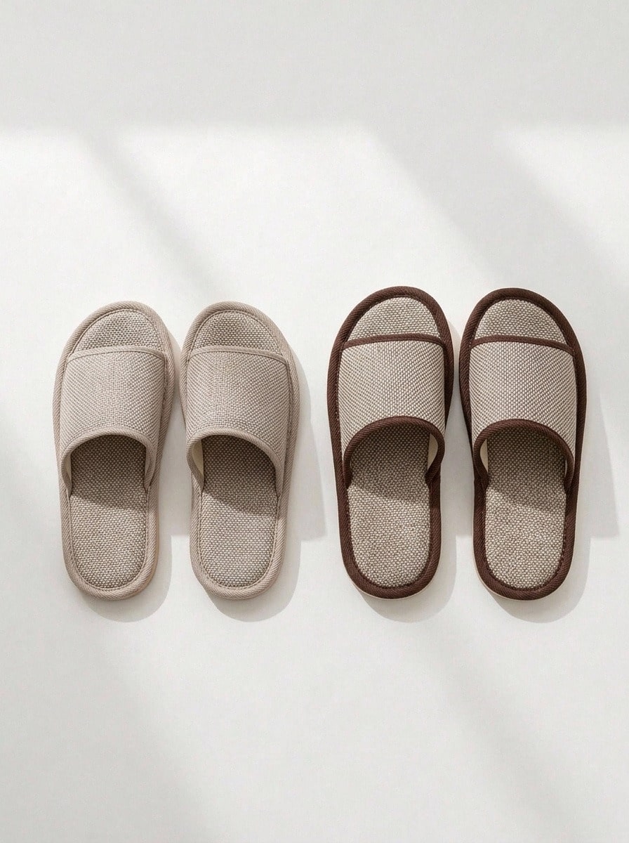 Veyra Day Unisex Linen Open Toe House Slippers Breathable Polyester Fabric Upper Flexible Soft EVA Flat Sole Non Slip Quiet Indoor Slide Sandals - Women's Slippers - View 1