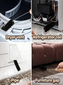 Long Flexible Dryer Vent Cleaning Kit, Anti-Gas Fire Lint Removal Brush, Stainless Steel Multi-Function Vacuum Cleaning Tool, Suitable For Dryer Vent/Radiator/Refrigerator Condenser Coil, Wear-Resistant Durable Home Essential - Multicolor - View 7