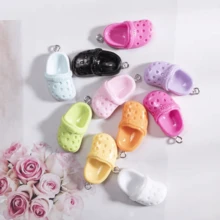 5/8/10/12/15Pcs Mixed Color Sweet Multi-Color Mini Clog Shoe Charms Keychain Backpack Accessories, Suitable For Backpacks, Car Decor, Party Gifts And DIY Projects - Multicolor - View 4