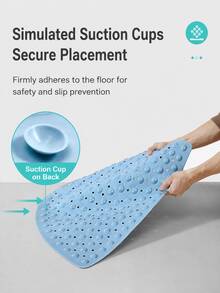 1pc Non-Slip Bathroom Mat, Fan-Shaped Shower Mat With Suction Cups And Foot Massage Bumps, Bathroom Floor Mat, Suitable For Shower Room, Safety Mat For Elderly And Children, Bathroom Accessories - Multicolor - View 3