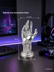 Game Controller Stand Cyberpunk Mechanical Hand Controller Base Robot Controller Holder Headphone Stand Statue Game Desk Decor Sci-Fi Gaming Room Decoration Gaming Accessories Men Gamer Gift Perfect Christmas Or Halloween Gift - Multicolor - View 14