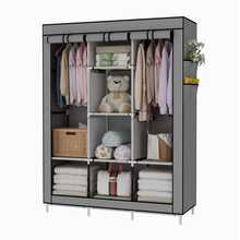 Foldable Wardrobe Closet For Organizing Clothes With Zipper - 125x45x165 灰色 - 查看 4
