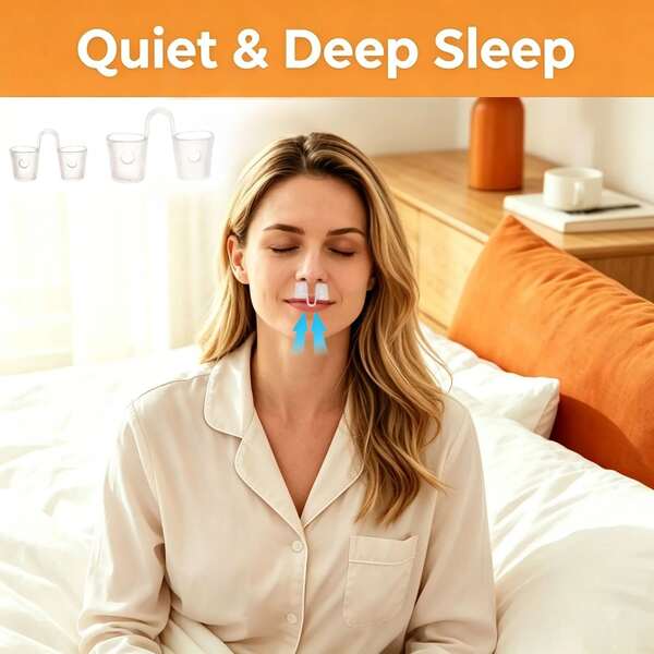 6PCS Mini Invisible Anti-Snoring Nose Clips, Soft Silicone Nasal Breathing Expansion Auxiliary Ventilation Design, Fits Nasal Passages, Stops Snoring, Improves Sleep Quality, Unisex Quiet And Deep Sleep Device