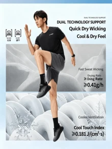 Celana Pendek Olahraga Lari/Latihan Pria LI-NING AKSW321 dengan Bahan Elastis, Bernapas, dan Nyaman untuk Pria - Batu kapur meteorit - View 3