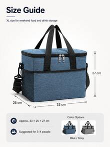 Sac isotherme de pique-nique unisexe avec bandoulière amovible, doublure en feuille d'aluminium épaissie, anti-poussière, isolation thermique, sac de rangement de boîte à lunch de style urbain géométrique, convient pour la randonnée en plein air, la fête à la plage, le déjeuner en famille, les fournitures pour les fêtes du Nouvel An - A - Voir 12