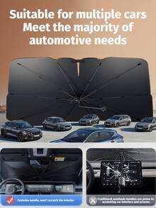 Foldable Reflective Car Windshield Sunshade Umbrella, Large Size UV Protection Sunshade Curtain Umbrella - Flagship Model - View 3