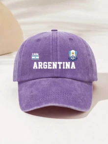 1顶时尚简约水洗棒球帽，印有“ARGENTINA”字样，是馈赠亲友的理想礼物，四季皆宜的高品质装饰品，复古美式运动风格，是女性、节日和假日的必备单品。 - 水洗棒球帽 - 查看 19