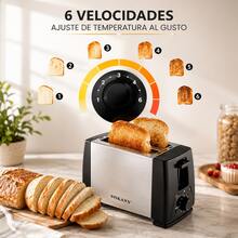 Tostadora Eléctrica Sokany SK-016S 2 Rebanadas Acero Inoxidable 700W 6 Niveles De Tostado Ranuras Anchas Compacta Para Pan Desayuno Sandwich Toaster Hogar Cocina Moderna Premium - Tipo de Enchufe A Japonés (100V) - Ver 5