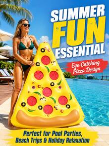 1pc Large Pizza Slice Inflatable Pool Float, Summer Beach Swimming Leisure Floating Raft, Suitable For Pool Parties And Vacations - D - View 5