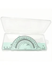 Multifunctional Geometric Ruler Set, Protractor, Triangle Ruler, Straight Ruler, Manual Measurement Drawing Tools With Storage Box, 4 Colors Available: Pink, Mint Green, Light Blue, Taro Purple, For School, Woodworking, DIY, Teacher Gift, Back To School - Multicolor - View 7