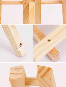 1pc/2pcs Smooth Solid Wood Trapezoid Desktop Display Stand, Desktop Easel, Blackboard Display Rack, Foldable Portable Bracket - Multicolor - View 7