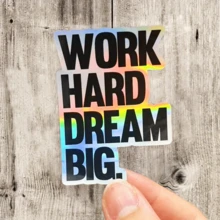 WORK HARD DREAM BIG.,Directly Conveying The Attitude Of "Working Hard And Staying Grounded, While Also Daring To Dream Big" - Waterproof Vinyl Sticker - Durable Smooth Surface, Self-Adhesive Bumper Sticker, Suitable For Cars, Windows, Laptops, Trucks, Water Bottles - Multi-Functional Durable Design, Car Sticker - Vinyl - View 12
