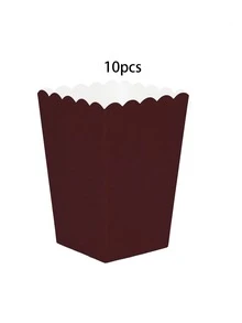 10pcs/20pcs/30pcs Reddish-Brown Popcorn Box,Wave-Edge Popcorn Box For Themed Parties Birthday Parties Housewarming Parties Men And Women - Reddish-brown - View 7