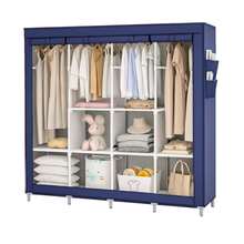 Foldable Wardrobe Closet For Organizing Clothes With Zipper - 165x45x165 藍色 - 查看 4