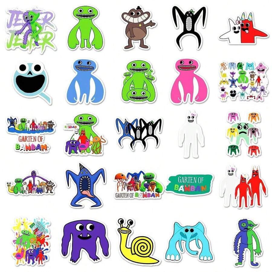 50pcs Creative Funny Cartoon Decorative Stickers, Blending Street Graffiti Style With Multiple Playful Graffiti Patterns And 3D Cute Designs, Visually Rich And Eye-Catching. High-Definition Printing With Delicate And Vibrant Colors, Easy To Peel And Stick, No Residue Left Behind And No Damage To Surfaces. Suitable For DIY Decorating Water Bottles, Notebooks, Phone Cases, Scrapbooking Materials, Home Wall Decor, Back To School Handmade Crafts, Halloween Scene Decoration, Creating Personalized Items, Perfect For Personal Use Or As Fun Gifts For Friends. - Multicolor - View 1
