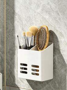 1pc Bathroom Toothbrush & Toothpaste Holder, Wall-Mounted Storage Box, Sink Razor Holder, Multi-Function Bathroom Storage Basket, Bathroom Accessories, Kitchen Accessories, Room Decor, Home Decor, Bathroom Decor, Bathroom Organizer - Multicolor - View 2