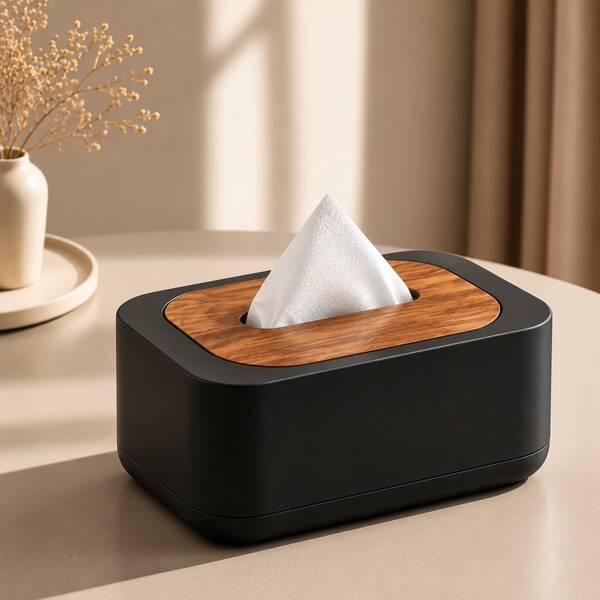 1pc Spring-Loaded Tissue Box, Desktop Tissue Storage Rack, Unique Design, Suitable For Bathroom, Vanity, Bedroom, Living Room, Office