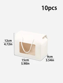 5pcs/10pcs White Window Handle Box For Cookies, Sandwich Crackers, Soda Crackers, Macarons, Candy, Mini Snacks, Suitable For Birthday, Party, Wedding Gift Packaging - View 13