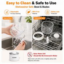 350ml Powerful 6-Blade Electric Food Chopper - USB Rechargeable Mini Food Grinder For Meat, Garlic, Vegetables, Herbs, Portable, Kitchen Essential - White (5-piece Set) - View 7