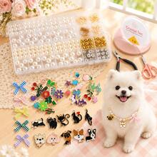 QIAO DIY Custom Pet Pearl Necklace Making Kit With Pendant Craft Tools Accessories Handmade Personalized Jewelry Making Supplies For Cats Dogs Small Pets - Multicolor - View 1
