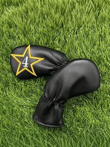 Golf Iron Headcovers 1/10pcs Optional, Waterproof Fabric Club Head Protection Covers, Suitable For Irons, Sand Wedge, Lob Wedge, Pitching Wedge - Black - View 4