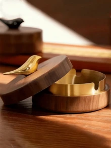 1pc Bird-Shaped Ashtray With Lid, Windproof Ash Box, Stainless Steel Inner Liner, Easy To Clean Textured Ashtray, Suitable For Home And Office, Prevents Ash Scattering, Creative Nordic Style, Great Gift - Multicolor - View 3