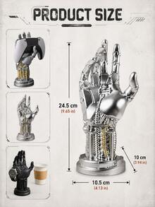 Game Controller Stand Cyberpunk Mechanical Hand Controller Base Robot Controller Holder Headphone Stand Statue Game Desk Decor Sci-Fi Gaming Room Decoration Gaming Accessories Men Gamer Gift Perfect Christmas Or Halloween Gift - Multicolor - View 10