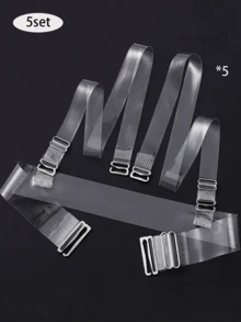 Juego de tirantes de sujetador invisibles y transparentes - 1 tirante trasero + 2 tirantes de hombro, adecuado para vestidos sin espalda, bodas y fiestas, antideslizante y de ancho ajustable - Multicolor - Ver 9