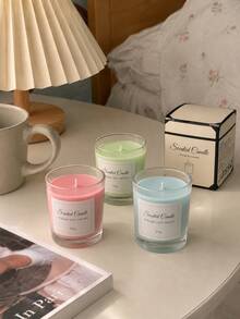 1pc/2pcs Scented Candle, 55g Glass Jar Home Fragrance Candle, Multiple Fragrance Options For Bedroom, Desk, Bathroom, Home Decor And Birthday Gift - A - View 2