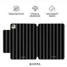 GIIPPA 1 pièce Étui de tablette à rayures gris & noir avec fermeture magnétique en Y, extérieur en PU avec dos en acrylique dur anti-pliage, sans porte-crayon, support multi-angle, veille/réveil automatique, usage bureau & quotidien, compatible avec IPad Mini 6/7, Air 2/3/4/5/11/13" (M2/M3 2024-2025), 5/6/7/8/9/10/11 Gen, Pro 10.5/11/12.9 pouce (2017-2025),Summer Obal Na , Étui,Coque , 11 A16 Étui,Housse - Multicolore 9 - Voir 2