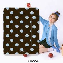 GIIPPA 1件復古棕色與白色波點印花保護殼，磁吸可拆卸Y型折疊防震保護套，附筆槽，適用於iPad Mini 6/7、Air 2/3/4/5/11/13、5/6/7/8/9/10/11、Pro 10.5/11/12.9，適合情人節、開學季、辦公室、聖誕節、萬聖節、感恩節假期，送給女友的最佳禮物，完美的婚禮季禮物，復古波點校園辦公室假期美學 - 彩色 - 查看 8