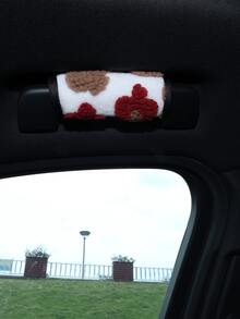 柔軟蓬鬆花卉圖案汽車車頂拉手套,通用款防滑車頂拉手保護套,可愛毛絨汽車內飾裝飾配件 - 車頂把手 - 查看 10