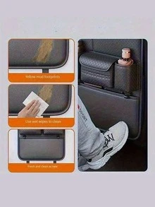 Car Seat Back Storage Bag Set, Car Seat Organizer, Multi-Functional Tissue Box, Rear Seat Storage Box - Thickened Compartment Design, Anti-Kick And Easy To Clean; Suitable For Road Trips And Daily Commute, Can Store Miscellaneous Items, Books And Snacks; Compatible With Various Sedan And SUV Models - Backrest Style - View 10
