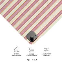 GIIPPA 1個彩色條紋Y型摺疊磁吸平板保護殼，PU皮革外層配硬壓克力防彎曲背板，無筆槽，多角度支撐，自動休眠/喚醒，辦公與日常使用，適用於iPad Mini 6/7、Air 2/3/4/5/11/13" (M2/M3 2024-2025)、5/6/7/8/9/10/11代、Pro 10.5/11/12.9" (2017-2025)，夏季，保護殼，11 A16 保護殼，保護套 - 多色1 - 查看 6