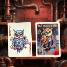 Steampunk Owl Playing Cards, 54 Hand-Drawn Illustrated Cards, Vintage Style Exquisite Packaging, High-End Embossing Technology And Matte Texture Coating, Suitable For Gifts And Entertainment - Multicolor - View 5