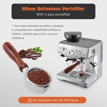 58mm 3-Ear Bottomless Portafilter, Professional Espresso Handle, Compatible With CASABREWS 5700 Series Neutron Pro Ultra 4700Gense, 304 Stainless Steel Material, Includes Filter Basket, 4.9mm Thickness - Multicolor - View 3