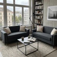Modern 2 Seat Sofa Set Blue – 172 Cm - 深灰色三座 - 查看 4