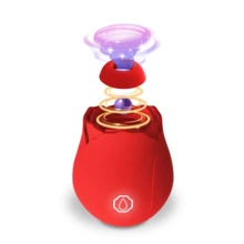 Valentine'S Day Gift: Dual-Purpose Rose Sex Product Simulation Sucking Massage Plus Vibration Stick In One: Multi-Frequency Sucking + Vibration Massage Device Gift With 10Types Of Sucking + Vibration Modes For Women,PurpleA - 新花3 - 查看 1