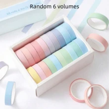 20 rouleaux de ruban adhésif washi macaron, ensemble de ruban de masquage arc-en-ciel, 10 mm (0,4 pouce) de large, ruban décoratif coloré, fournitures scolaires, convient pour l'art DIY, l'artisanat, le scrapbooking, la tenue de journal, l'agenda, la papeterie - A - Voir 8