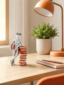 Book Lover Figurine Decor, Abstract Reader Statue With Book Stack, Small Bookshelf Ornament For Study Room, Home Office Desk, Library Shelf, Teacher Gift, Graduation Gift, Reading Room Decoration, Vintage Shelf Accent Gift For Her - New - View 10