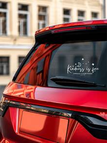 Moon & Stars "Kindness Is Free" Inspirational Car Window Sticker, Waterproof Removable No-Residue Vinyl Rear Windshield Decal, Easy Install Positive Quote Vehicle Exterior DIY Decor - A - View 8