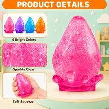 1/2/4pcs Cute Water Drop Shaped Squeeze Toy With Base, Soft Slow Rebound Sensory Stress Relief Fingertip Desktop Toy, Suitable For Children, Students, Office Gift - Multicolor - View 3