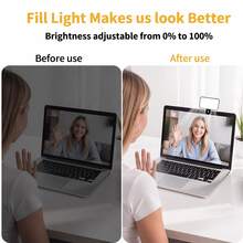 Portable Selfie Fill Light With Clip, Suitable For Phone Camera, Video Conference, 3 Lighting Modes, Rechargeable, Compact, Fit For Laptop/Phone/Tablet/Zoom Call/Makeup, Ideal For Selfie And Live Streaming, Portable Fill Light - Black and White - View 4