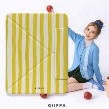 GIIPPA 1個黃白條紋Y型摺疊磁吸平板保護殼，PU皮革外層搭配硬質壓克力防彎曲背板，無筆槽，多角度支撐，自動休眠/喚醒，適合辦公與日常使用，相容於iPad Mini 6/7、Air 2/3/4/5/11/13" (M2/M3 2024-2025)、5/6/7/8/9/10/11代、Pro 10.5/11/12.9" (2017-2025)，Summer Obal Na，11 A16保護殼，保護套 - 多色7 - 查看 9