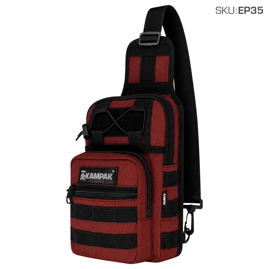 Pechera Kampak Ep35 Mochila Táctica Cruzada Urbana Multiusos - Granate - Ver 1