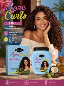 Hoegoa Crema Nutritiva Para Cabello Rizado, Aporta Humedad Superficial Para Aminorar El Aspecto Rebelde Y El Frizz Del Cabello Rizado, Crema Nutritiva Formulada Especialmente Para El Cuidado Diario Del Cabello Rizado Y Ondulado. - azul - Ver 1