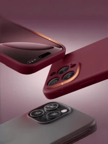 防震防指紋矽膠手機殼，附法蘭絨背蓋，相容 iPhone 17/17 Air/17 Pro/17 Max/16/15/14/13/12/13 Mini、Galaxy A56 5G/S23 Ultra、Honor 等機型，適合女友生日禮物、男友禮物及節日禮物，極簡仿矽膠防摔手感柔軟，內附法蘭絨內襯，相容 iPhone 系列 - 新酒紅色 - 查看 9