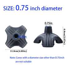 1pc 3/4 Inch Replacement Crutch Tip - Heavy Duty Rubber Self-Standing 3/4/6 Prong Replacement Base For Walking Canes, Crutches, Folding Canes - 3/4/6 Prong Rubber Cane Feet (Black),Belt - Black - View 7