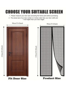 Summer Magnetic Mosquito Door Curtain, No-Drill Mesh Screen Door/Window Bedroom Partition Curtain, Dense Mesh Magnetic Auto-Closing Quiet Mosquito & Insect Protection, Bedroom Kitchen Balcony Living Room Entryway Mosquito Protection, Home Users & Renters, Summer Mosquito Protection Essential, Practical Housewarming Gift, One Curtain Separates Mosquitoes While Allowing Free Entry And Exit Without Stuffiness - A - View 9