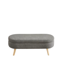 Storage Bench With Storage Space, Beige Color, Ideal For Bedroom Or Hallway - 灰色 - 查看 8